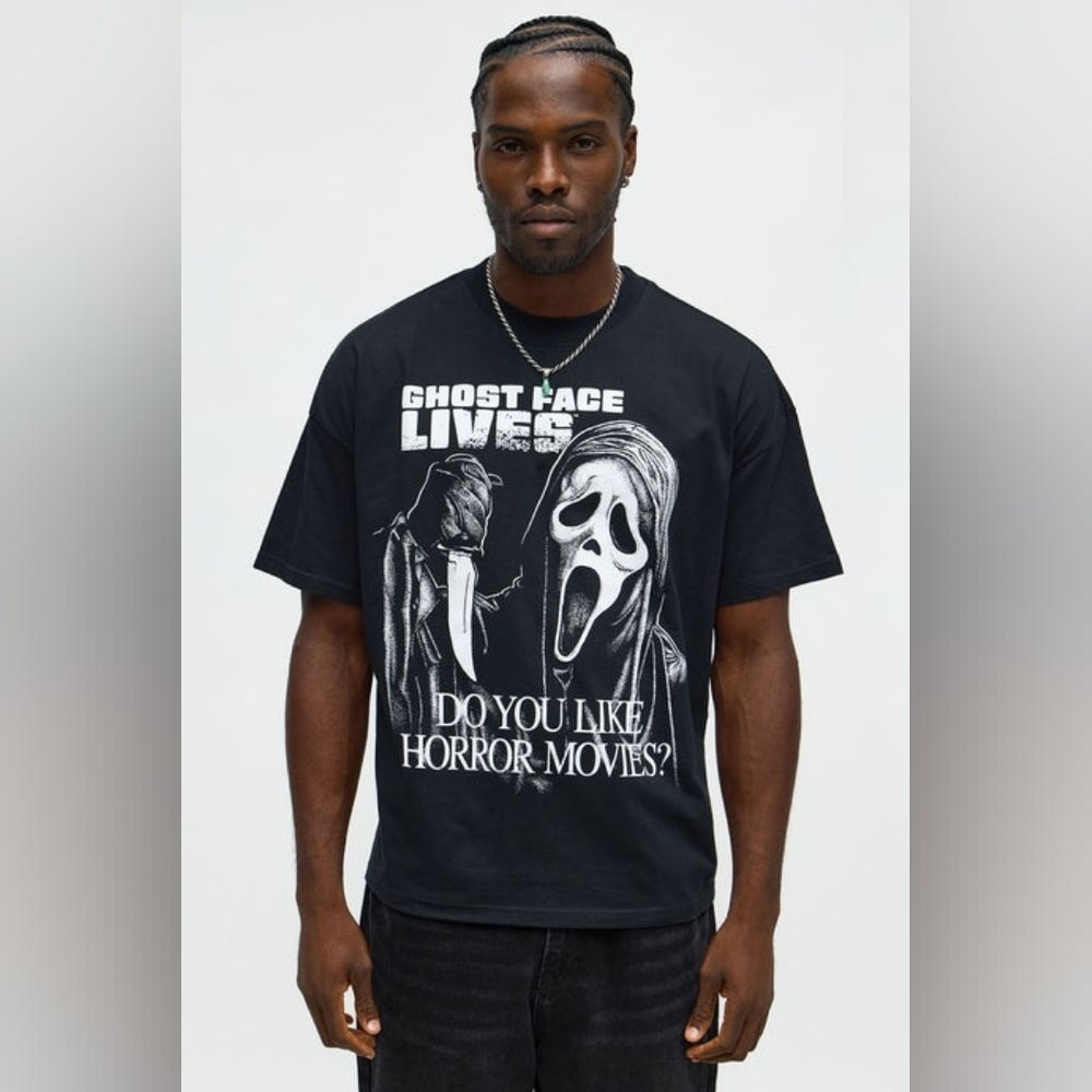 Ghost Face Lives Black Graphic Tee